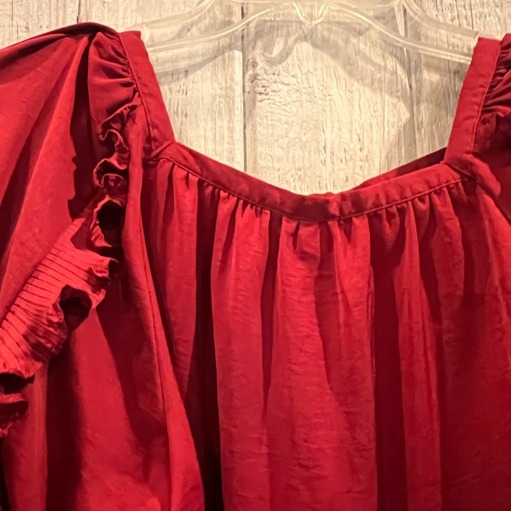Est1946 Dark Red Flowy Blouse - Picture 4 of 9